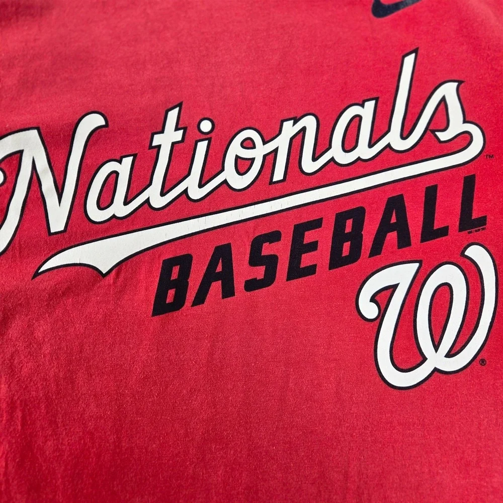 Nike T-Shirt Youth XL Red Washington Nationals Baseball Short Sleeve Tee (T7)